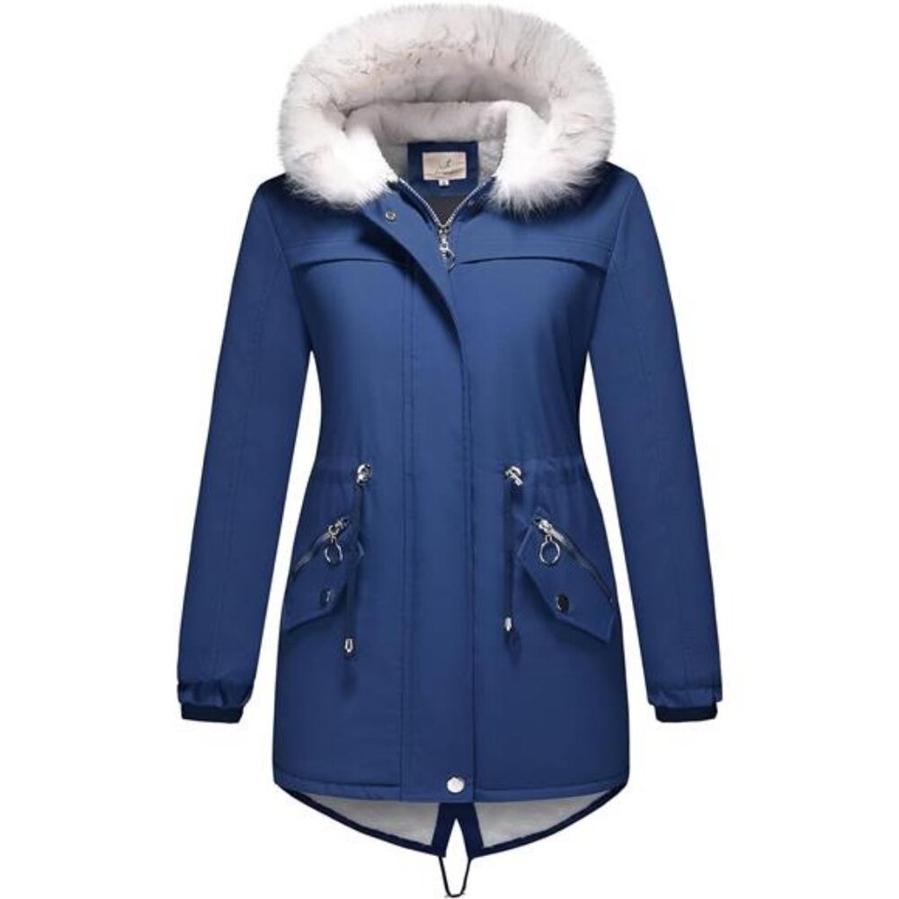 Lamgool Winter Coats for Women Warm Sherpa Fleece Long Back Jacket Thicken